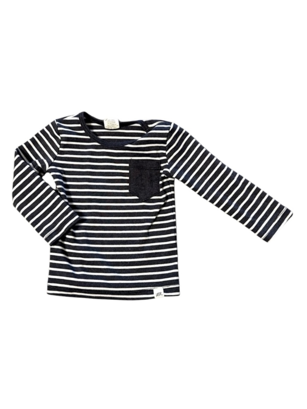 Lulu and Roo(Little Road Co) Striped Pocket Tee in 6-12 months